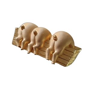 Pigs at the Trough Vintage Brooch by JJ